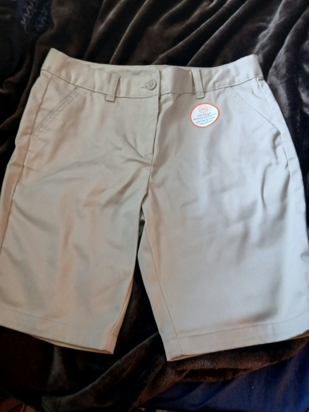 New Boys Unuform Tan Shorts Size 14